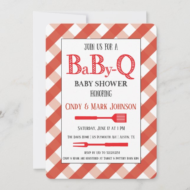 BabyQ Baby Shower Barbecue Couple's Shower Invitation (Front)