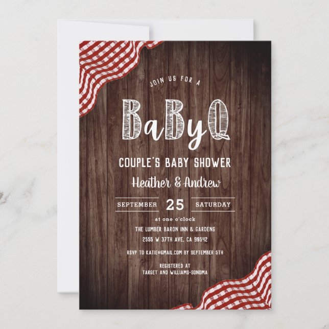 Babyq Backyard BBQ Couple's Baby Shower Invitation (Front)