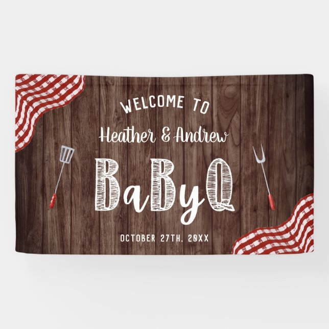 Babyq Backyard BBQ Picnic Baby Shower Banner (Horizontal)