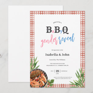 BabyQ Barbecue Gender Reveal Invitation