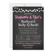 BaByQ BBQ Baby Girl Shower Invitation Book Card