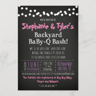 BaByQ BBQ Baby Girl Shower Invitation Book Card