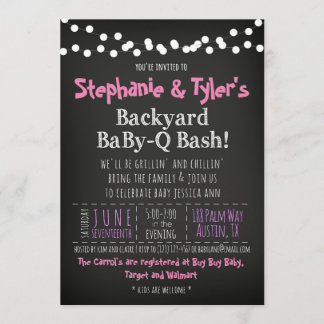 BaByQ BBQ Baby Girl Shower Invitation Book Card