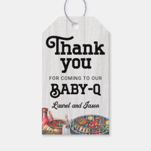 BabyQ BBQ Rustic Baby Shower Thank You Favour Gift Tags