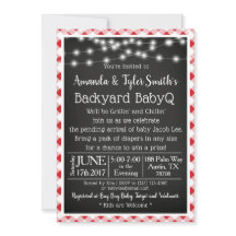 BabyQ Chalkboard Red Gingham Picnic Baby Shower