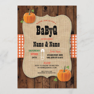 BaByQ Gender Reveal Baby Shower Red Check Invite