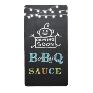 babyq sauce / bbq baby shower sticker
