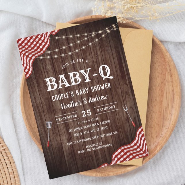 BabyQue Picnic BBQ Couple's Baby Shower Invitation (Creator Uploaded)