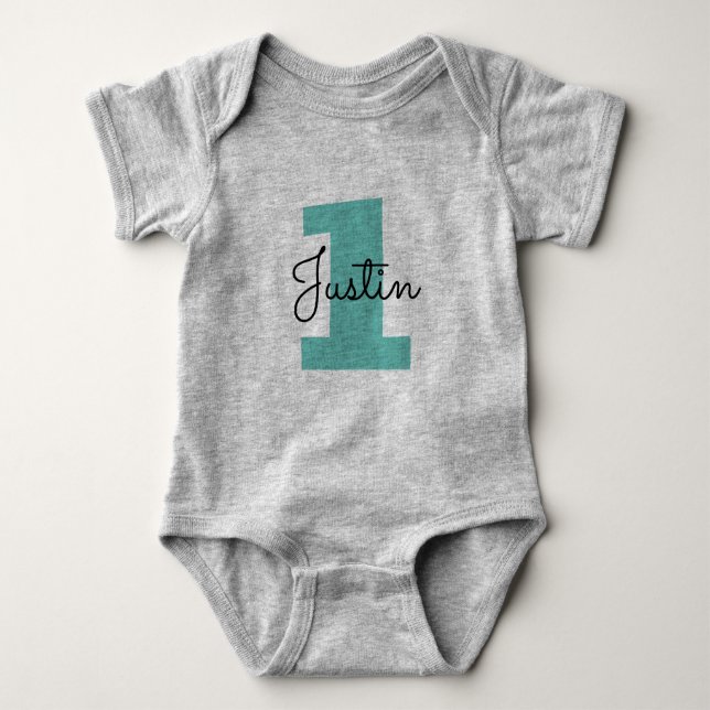 Baby's 1st Birthday custom name bodysuit (Front)