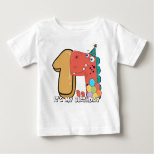 Baby's 1st Birthday Dinosaur Baby T-Shirt