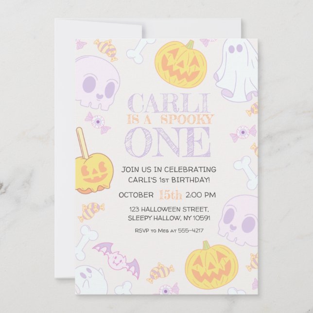 Baby's 1st Birthday Halloween Party Invitation (Front)