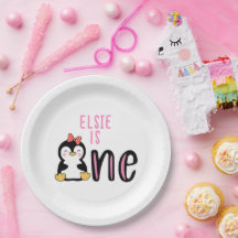 Baby's 1st Birthday Name Penguin Cute