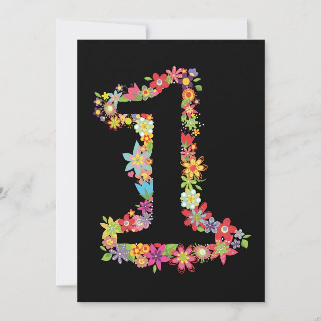 Baby's 1st Birthday Number 1 Party Custom Invite (Front)