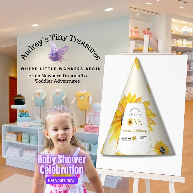 Baby's 1st Birthday - Our Little Sunflower  Party Hat (Creator Uploaded)