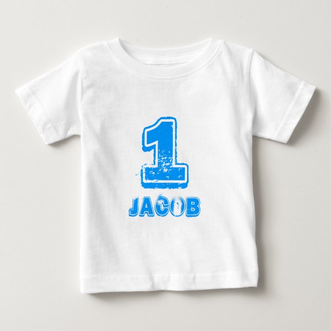 Babys 1st Birthday t shirt for one year old boy (Front)