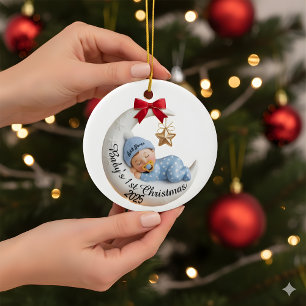 Baby's 1st Christmas 2025 Ornament Sleeping Moon