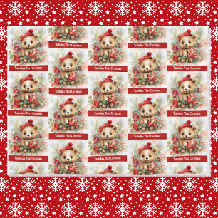 Baby's 1st Christmas Bear Add Name Fleece Blanket