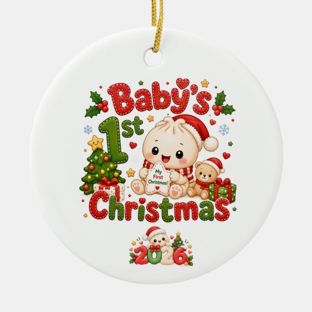 Baby's 1st Christmas Ceramic Ornament (Front)