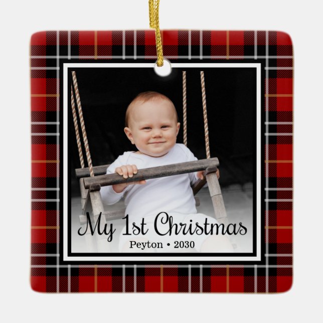Baby's 1st Christmas Ceramic Ornament (Front)