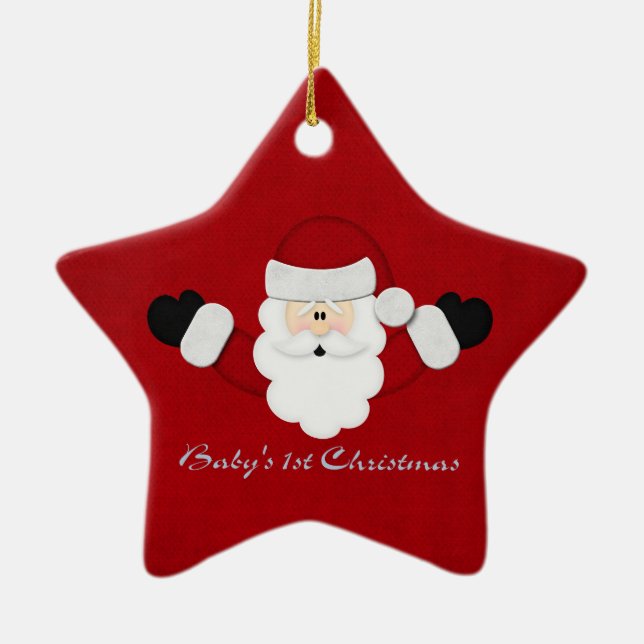 Babys 1st Christmas Ceramic Ornament (Front)