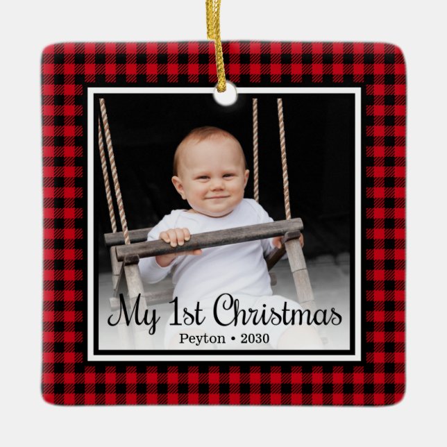 Baby's 1st Christmas Ceramic Ornament (Front)