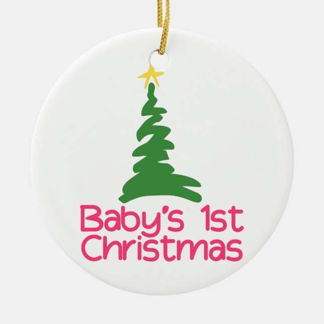 Babys 1st Christmas Ceramic Ornament (Front)