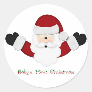 Babys 1st Christmas Classic Round Sticker