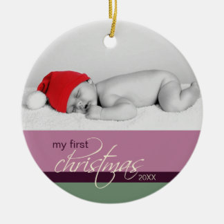 Baby's 1st Christmas Custom Ornament (plum)