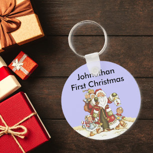 Baby's 1st Christmas Cute Santa Kids Key Ring