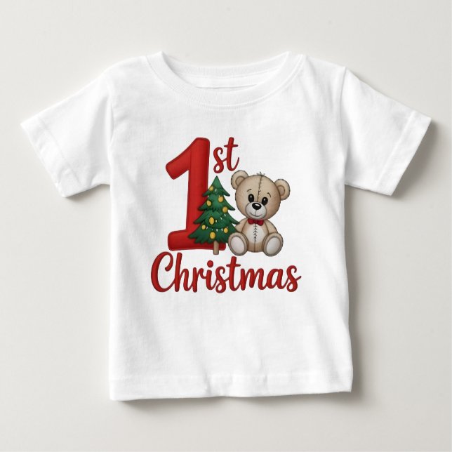 Baby's 1st Christmas Embroidery Kit – Celebrate Th Baby T-Shirt (Front)