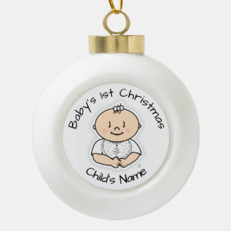 Baby's 1st Christmas Girl Ornament - Customisable