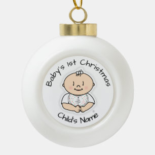 Baby's 1st Christmas Girl Ornament - Customizable