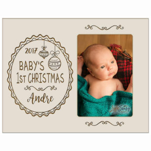 Baby's 1st Christmas Ivory Engraved Photo Frame 
