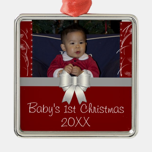 Baby's 1st Christmas Metal Ornament (Front)