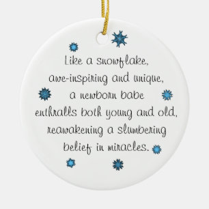 Baby's 1st Christmas Ornament blue snowflake poem