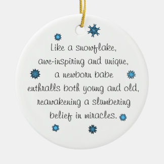 Baby's 1st Christmas Ornament blue snowflake poem