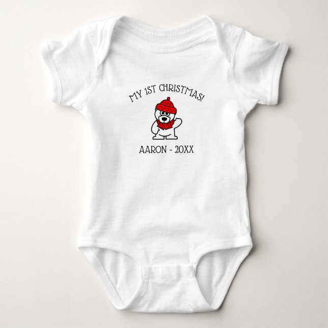 Baby's 1st Christmas outfit custom bodysuit gift (Front)