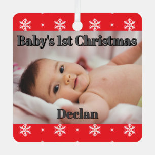 Baby's 1st Christmas Personalised Metal Tree Decoration