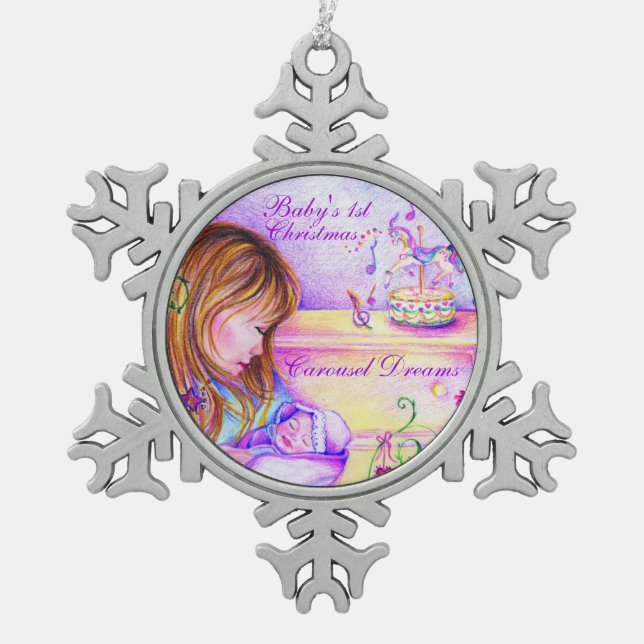 Baby's 1st Christmas Pewter Ornament (Front)