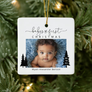 Baby's 1st Christmas Photo Ceramic Ornament