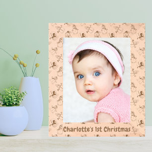 Baby's 1st Christmas Photo   Cute Snowman Pattern Etched Frames