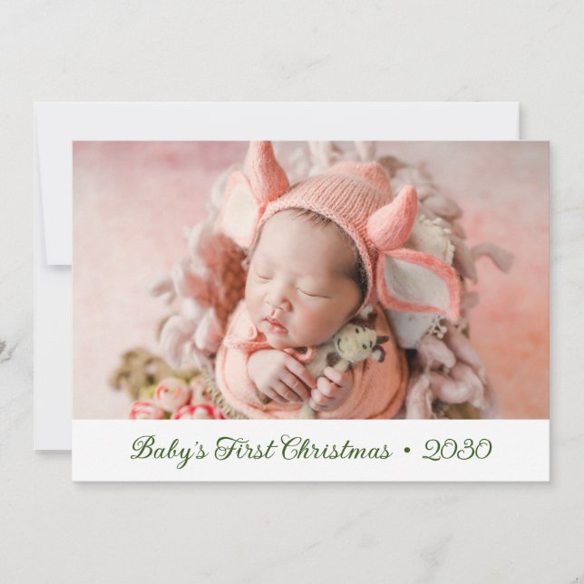Baby's 1st Christmas Photo Holiday Card (Front)