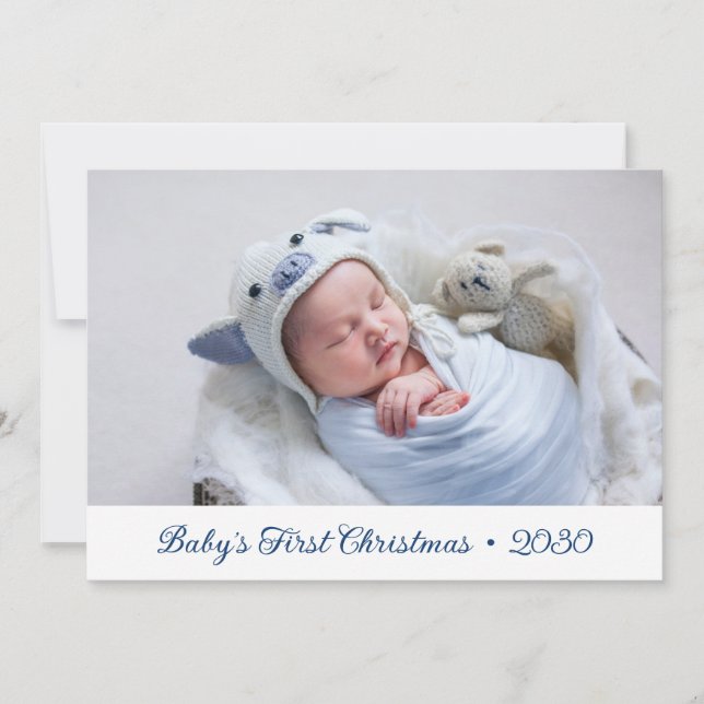 Baby's 1st Christmas Photo Holiday Card (Front)