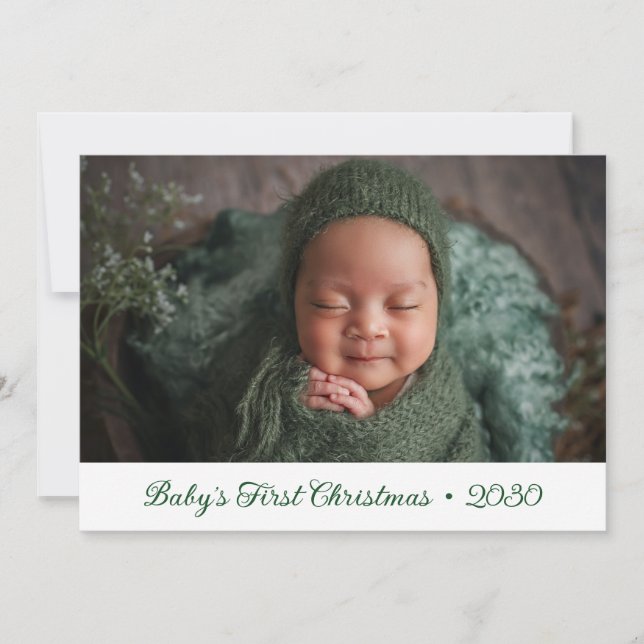 Baby's 1st Christmas Photo Holiday Card (Front)