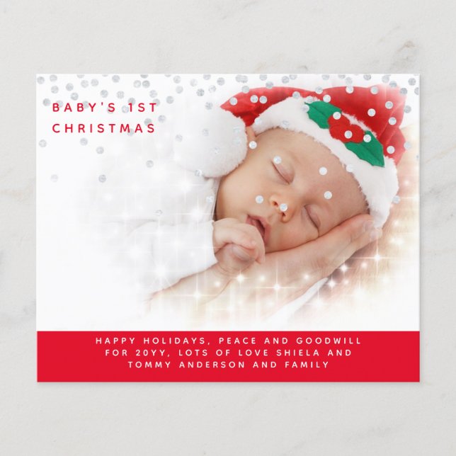 Babys 1st Christmas PHOTO Year In Review Letter (Front)