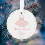 Baby's 1st Christmas Pink & Gold Tutu  Ornament<br><div class="desc">This keepsake design features a sweet little tutu in pink and gold. Perfect for a new baby gift or Christmas gift for the new parents or grandparents! Coordinating products will be available in our shop. Contact us if you need this design applied to a specific product to create your own...</div>