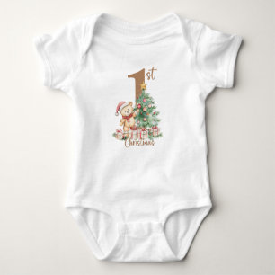 Baby's 1st Christmas Teddy Bear Baby Bodysuit