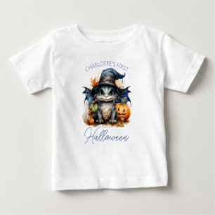 Baby's 1st Halloween Cute Watercolor Dragon Baby T-Shirt