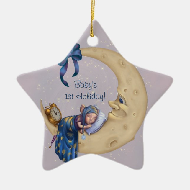 Baby's 1st Holiday Moon Ornament (Front)