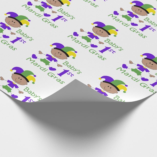 Baby's 1st Mardi Gras Wrapping Paper (Corner)